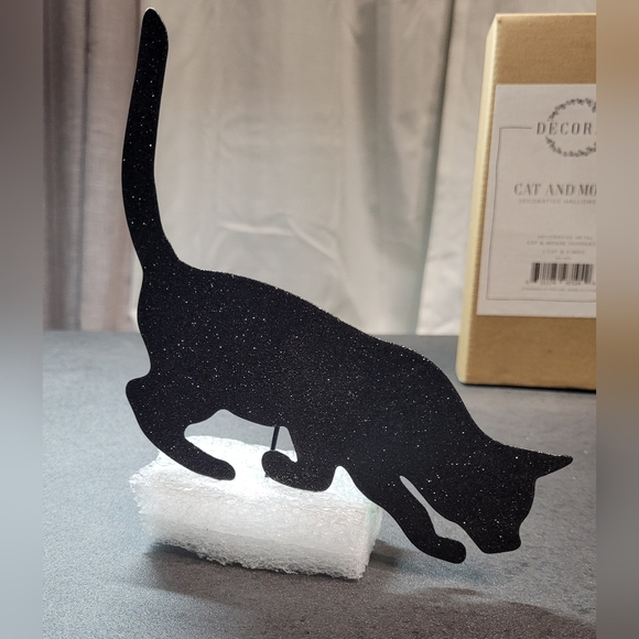 BUY NOW PRICE Halloween Metal Cat & Mouse Silhouette Decorative Set - Picture 6 of 15